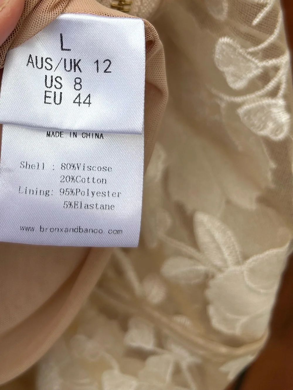 Bronx and Banco Jasmine Midi Dress in White size large NWT - Picture 9 of 9